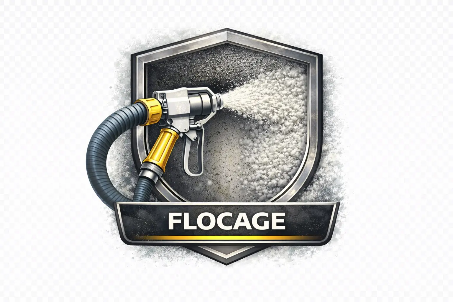 Principe du flocage par projection d'isolant sous pression